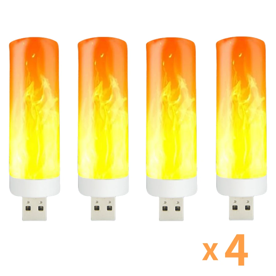 5V USB LED Flame Effect Light Bulbs USB Flame Lamp Candle Bulb Flameless Night Light Flickering Fire Bulb for Home Party Decor