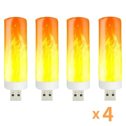 5V USB LED Flame Effect Light Bulbs USB Flame Lamp Candle Bulb Flameless Night Light Flickering Fire Bulb for Home Party Decor