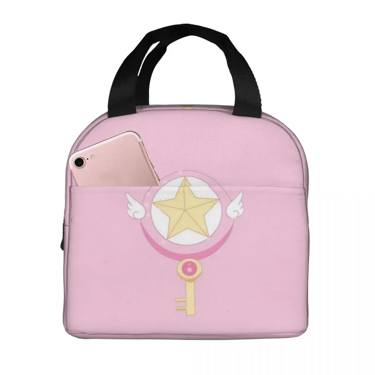 Cardcaptor Sakura Pink Lunch Food Box Bag Insulated Thermal Food Picnic Lunch Bag for Women kids Men Cooler Tote Bag