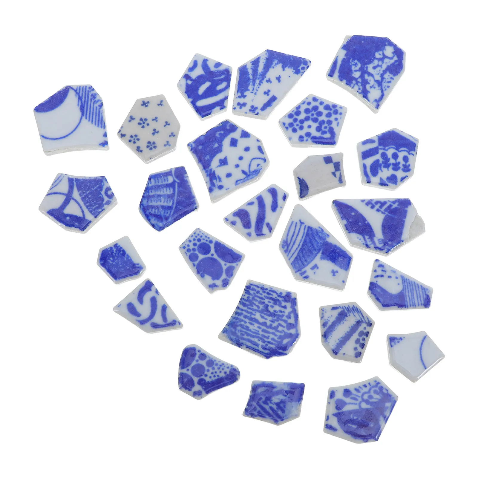 1 حزمة الأزرق الأبيض بلاط البورسلين رقائق غير النظامية قطع الفسيفساء السيراميك Diy بها بنفسك ديكور المنزل جدار باكسبلاش المطبخ الحمام #5