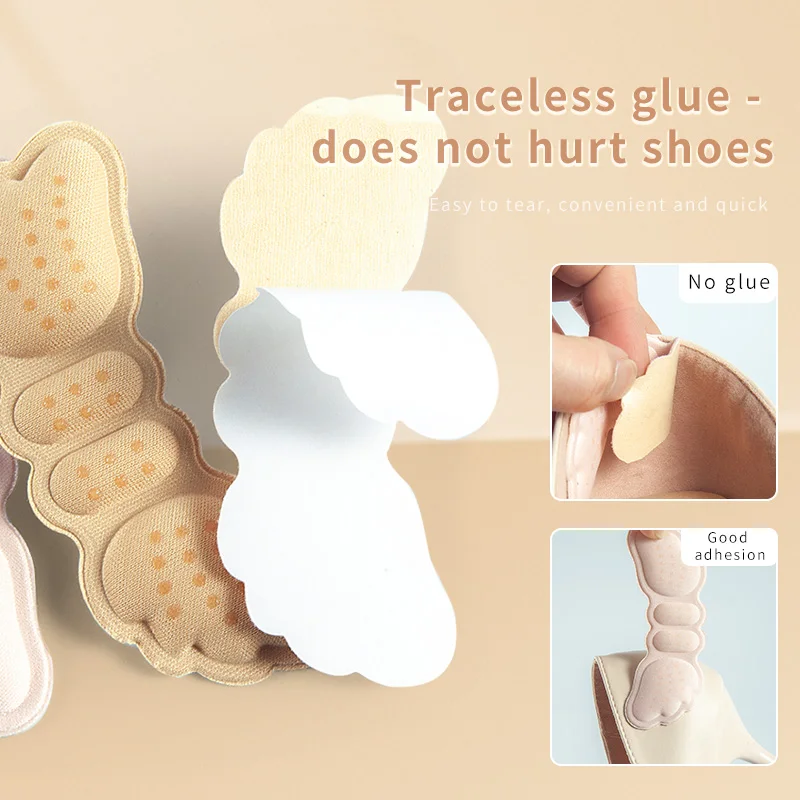 1 par de plantillas de tacón alto mariposa tamaño ajustable revestimiento del talón empuñaduras Protector pegatina almohadilla del talón cuidado de los pies Anti mantener al pecho almohadillas del talón
