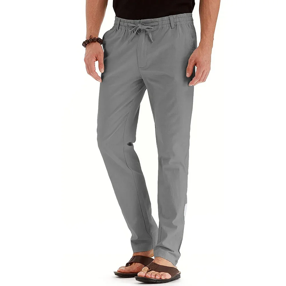 

Casual Pants, Easy To Tighten Elastic Waist and Rope Lace-up Combo with Belt Over The Rope Suitable for Business, Outing, Hiking