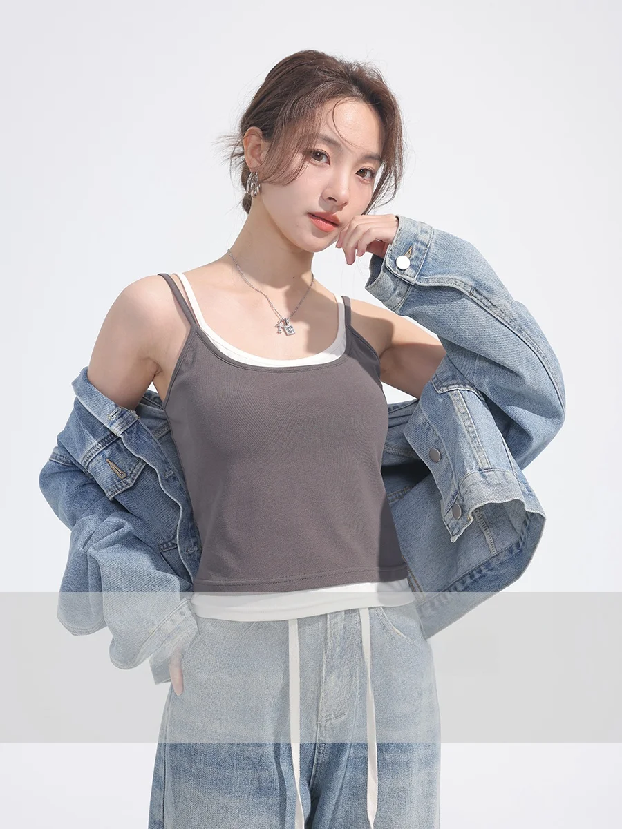   Vrouw Strapl Brtte Bal Eendelig Svel Dames Top Street Sle Dunne Zomer Faion Innerlijke Slijtage Bovenkleding