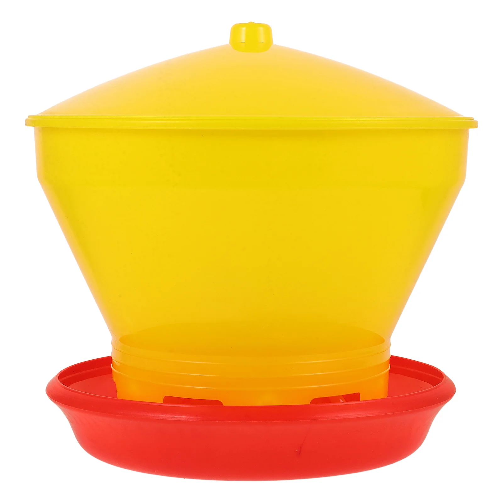 

Automatic Poultry Feeding Bucket Durable PP Chick Feeder Easy Clean Smooth Surface Outdoor Chicken Feeding Container