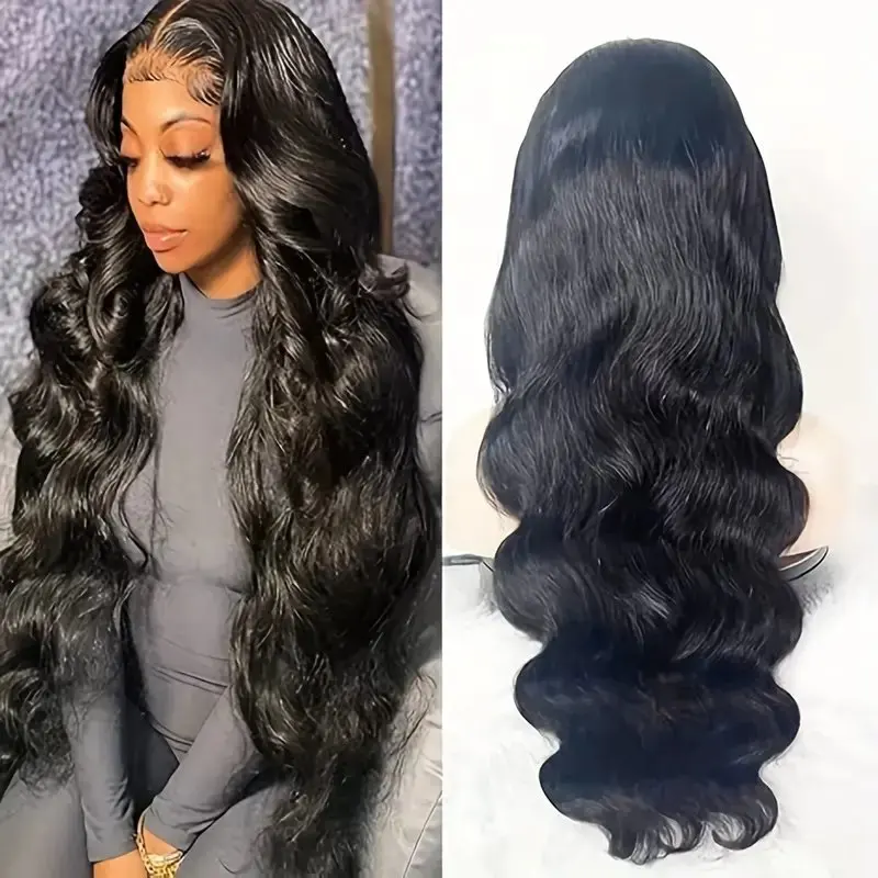 22 Inch Natural Black 13x6 Human Hair Lace Frontal Wigs 5x5 Glueless 150% Body Wave PrePlucked 13X4 Front Water Wave For Women