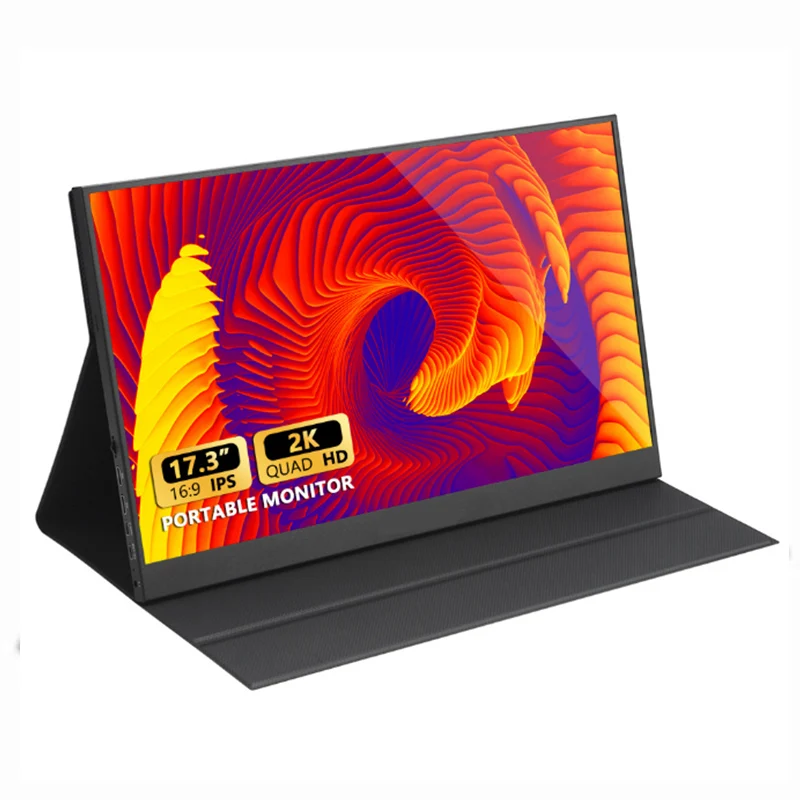 

2025 New 17.3 Inch Portable 2K 1080P HDR 60Hz Type-C Mini HD-MI Fold Stand for Mobile PC Laptop Game Office Screen