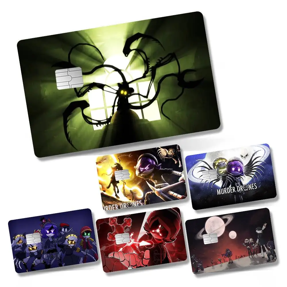 Anime M-Murder D-Drones 1 Set Of 4 Pcs Sticker Film Skin Cover Case For Small Large No Chip Debit Credit Card Front Side