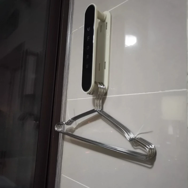 لون عشوائي 1 قطعة رف تخزين شماعات شرفة قابل للتمديد يُثبت على الحائط، لا حاجة لحفر الثقوب، خطاف منزلي متعدد الوظائف #2