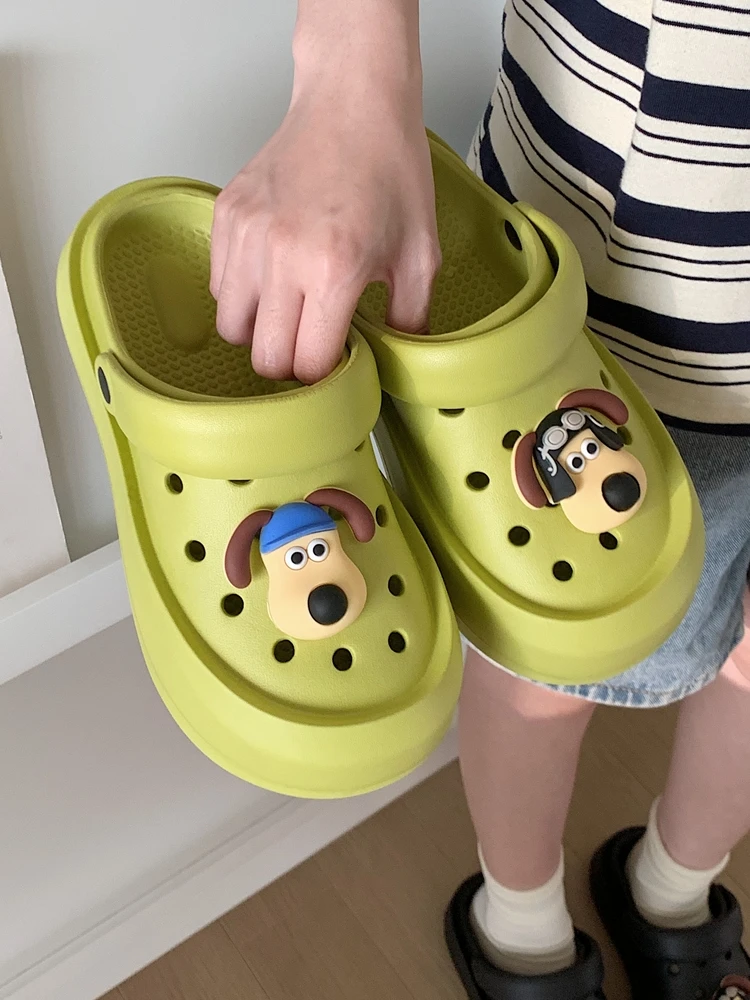 EVA Garden Shoes Cute Hole Slipper Shoes For Women's Summer Slippers Sandals 2024 New Dog Eva Parent Child Wear Slippers Man