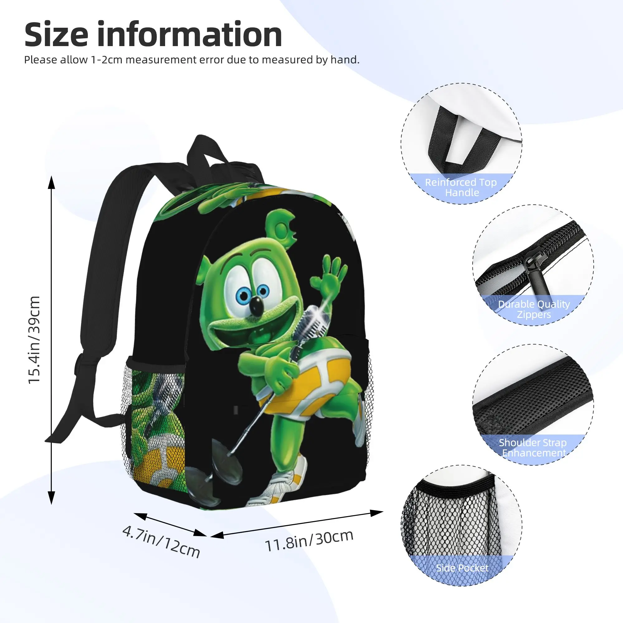 Gummibar the Gummy Bear  Backpack Hot Sale Daypack Large Capacity Boys Girls BookBag Shoulder Bags for Men Women School Bag