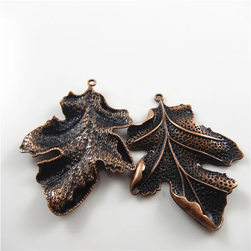 Wholesale 6PCS/Pack Antique Color Leaf Charms Zinc Alloy Necklace Bracelet Pendants Vintage Crafts Jewelry Accessory