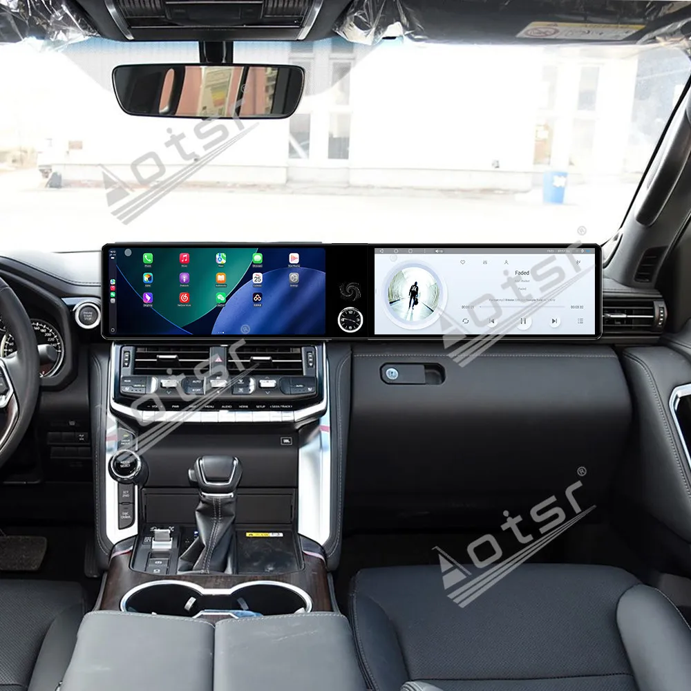 For Toyota Land Cruiser 2021-2025 12.3 Inch Dual Screen CarPlay Radio GPS Navigati Qualcomm Touch Screen Multimedia Stereo Auto