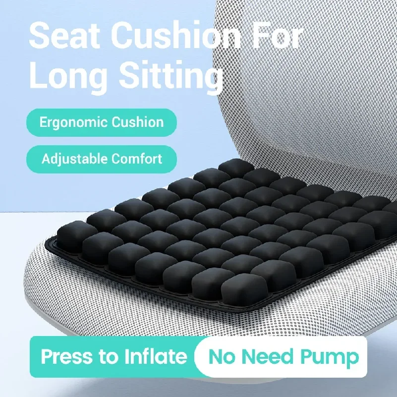 Cojín ergonómico 3D para silla de oficina, cojín para asiento de coche, cojín inflable ajustable, 1 ud.