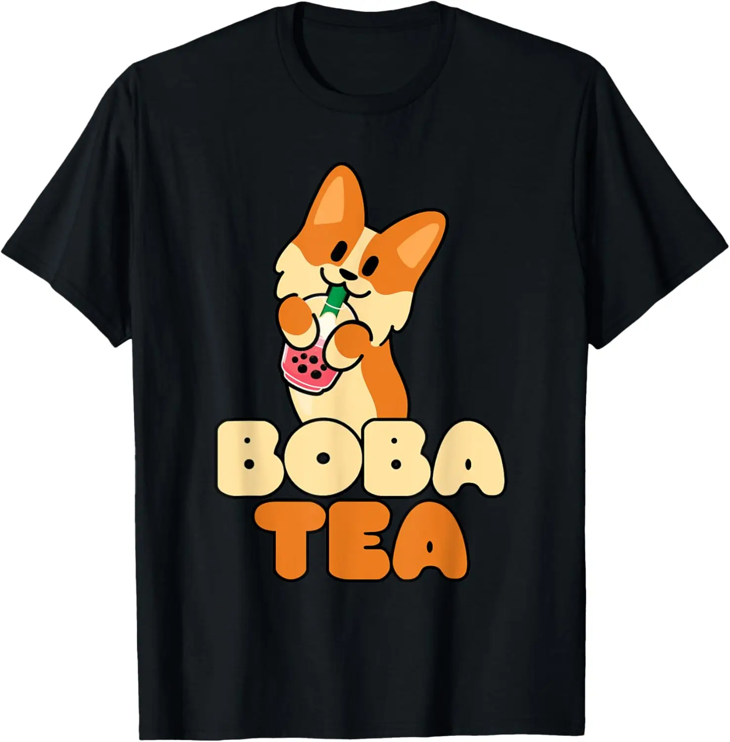 Kawaii Perro Corgi Anime Gato Boba Bebida Té de Burbujas Tapioca