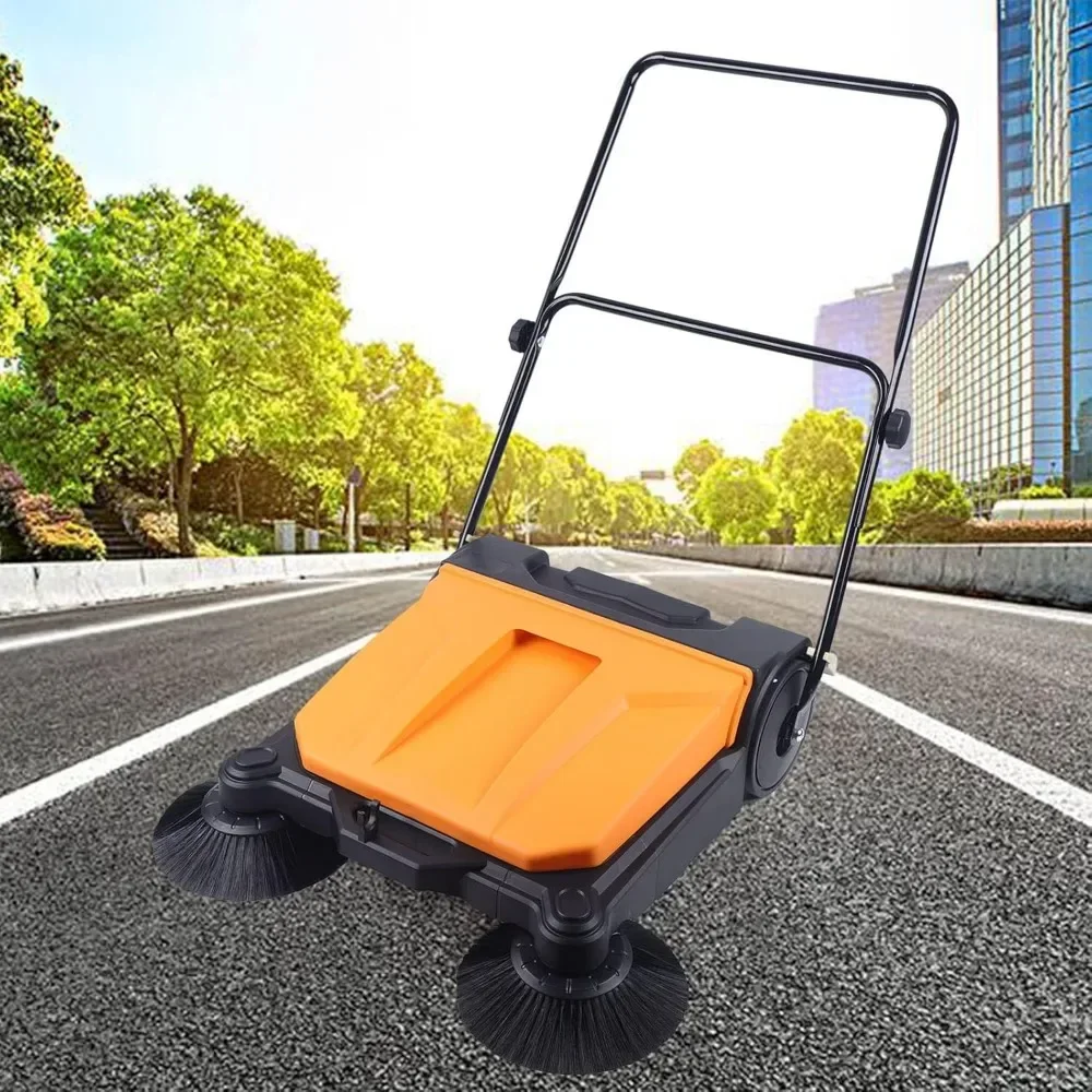 

Industrial Manual Push Sweeper Walk in Carpet Floor Sweeper for Walkways and Lawns, Brooms Mopping Machine with 360 Degree Spin