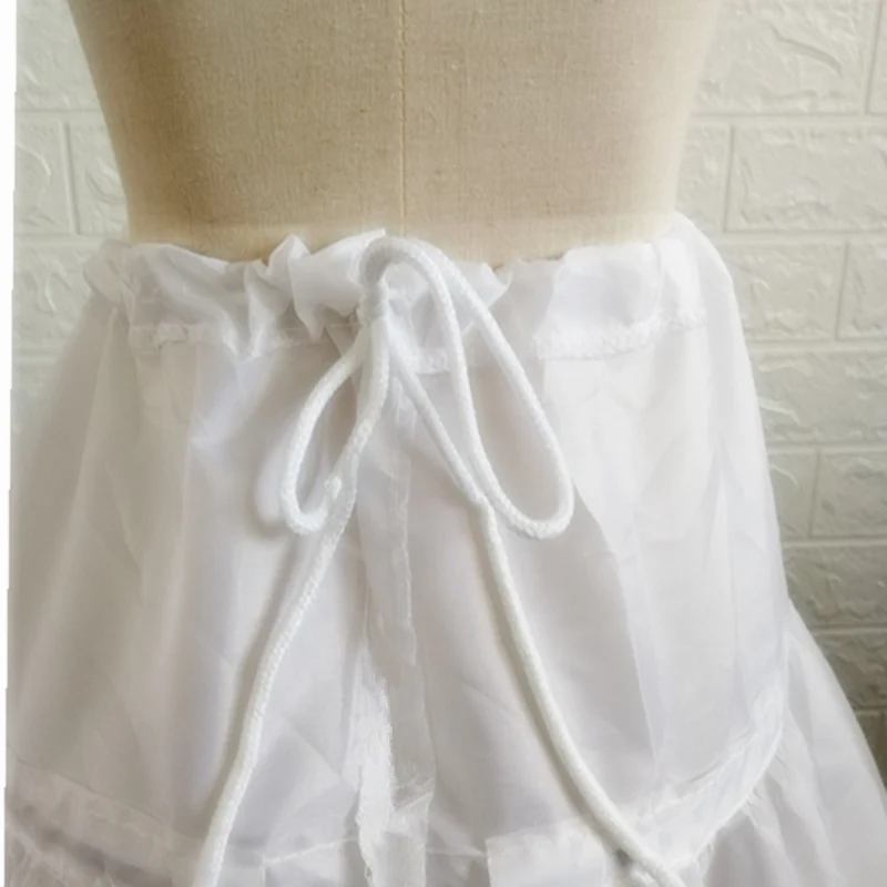 Biała halka dla dziewczynek krynolinowa spodnia dziecko kwiatów dziewczęca bal studniówkowy suknia wieczorowa bufiasta spódnica Jupon 2 obręcze