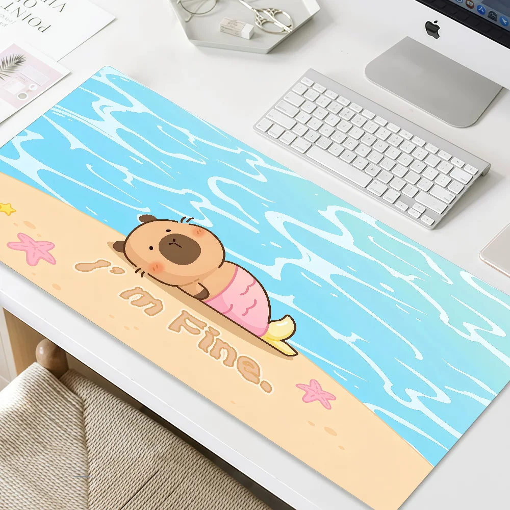 Mouse Pad MousePad Non-slip Lockedge Cartoon Office Student Gaming Thickened Large Writing Cute Pad C-Capybara Cushion