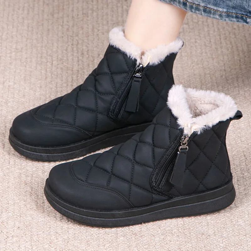 Simple Women Cotton Shoes Plush Warm Womens Snow Boots Lightweight Comfortable Women Casual Shoes in Winter Botines Para Mujeres