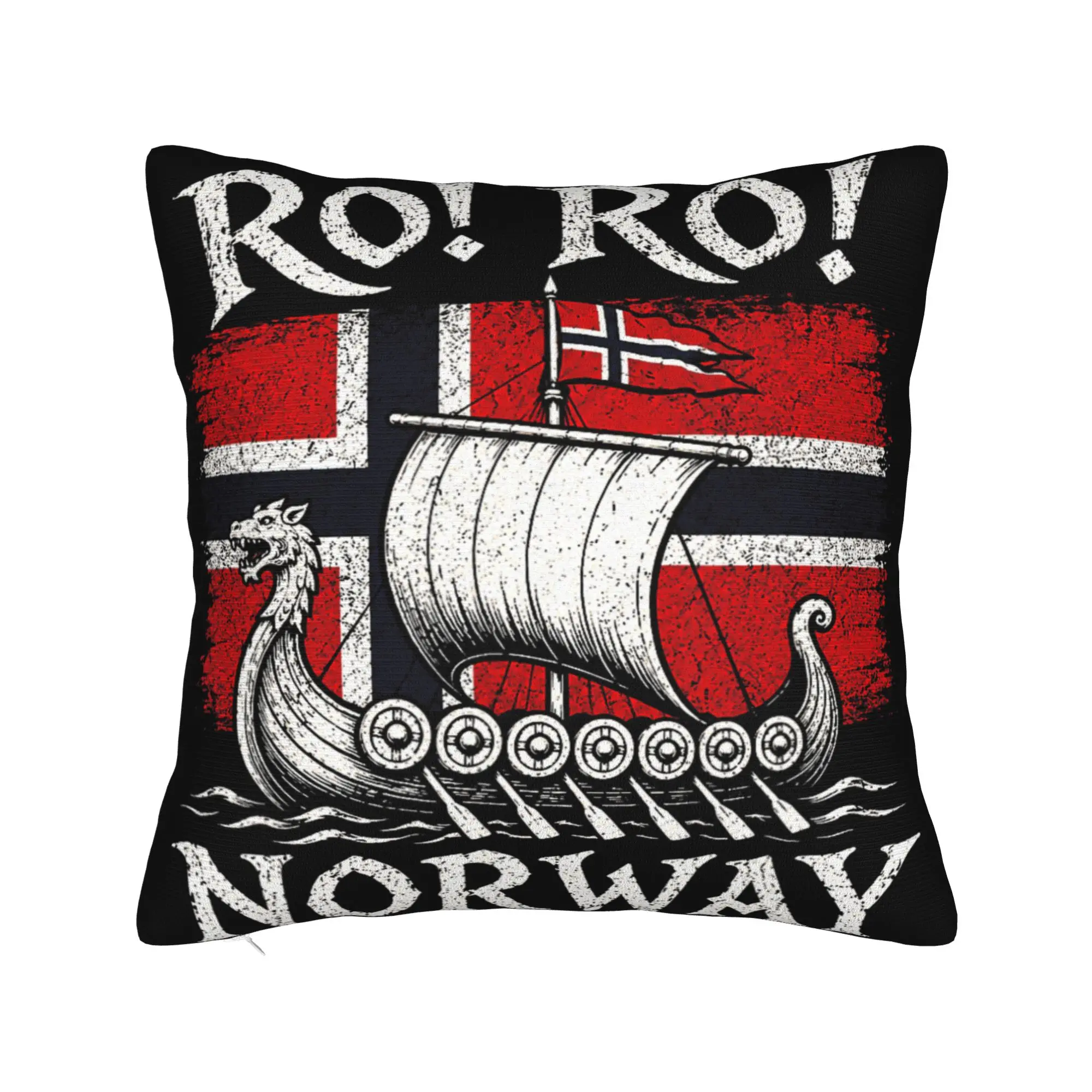 Norwegian Vikinges Ship Norway Flag Row Country Heritage Pride Pillow Case Pillow Cover Pillowcases For Chair Sofa Home Decor