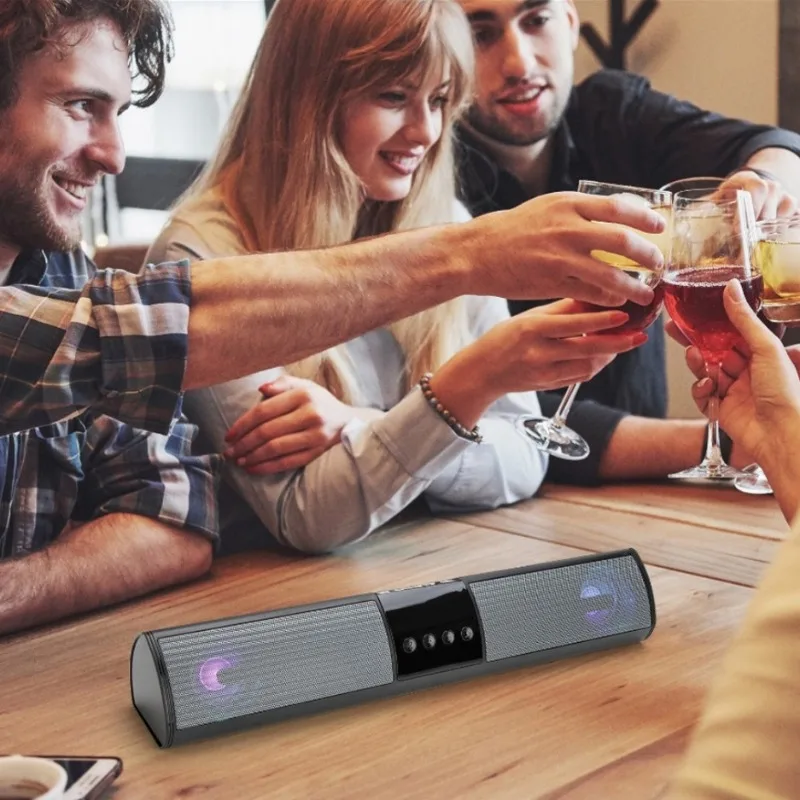 A2 Sound Blaster Bluetooth Speaker Long Wireless Dual Speaker Home Desktop Computer Laptop Audio Card FM Cross-border