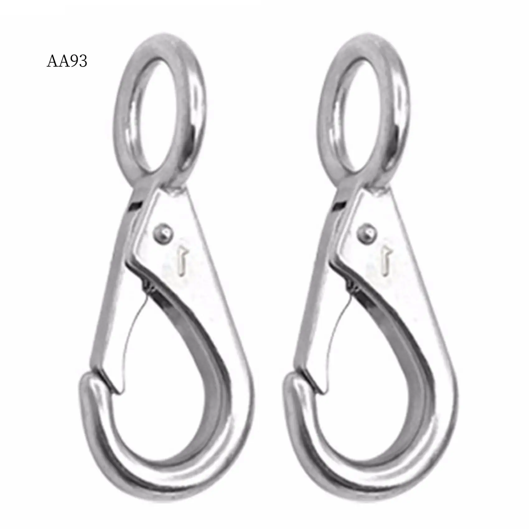 

AA-2Pcs Stainless Steel 316 Rigid Loaded Fixed Eye Spring Clip Snap Hook Carabiner Marine Hardware Accessories For Boats