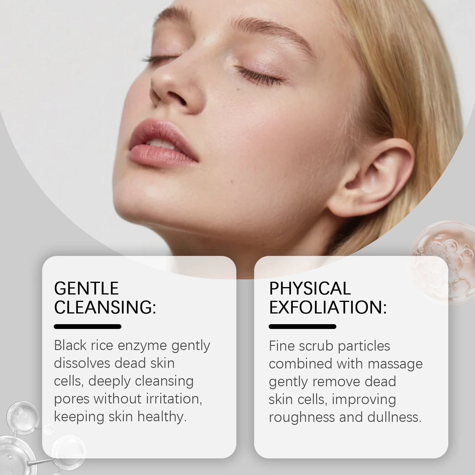 جل تنظيف الأرز الأسود، غسول الوجه اللطيف مع مستخلص الأرز، أوراق النعناع لتنظيف المسام العميقة، تفتيح وترطيبها #5
