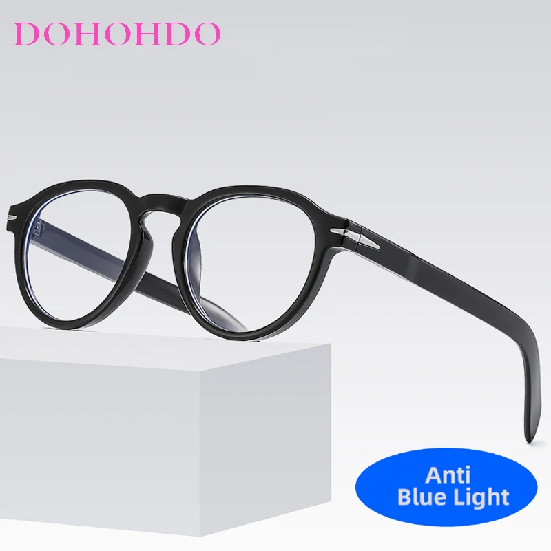 

New Luxury Round Rivet Classic Optical Glasses Women Men Fashion Brand Small Frame Computer Play Games Anti-Blue Light Eyewear