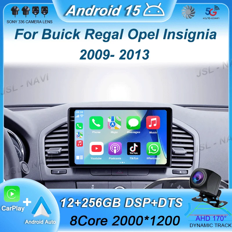 

Carplay Car Radio WIFI+4G For Buick Regal Opel Insignia Android 15 2009 2010 2011 2012 2013 Multimidia Player GPS Navi Stereo BT
