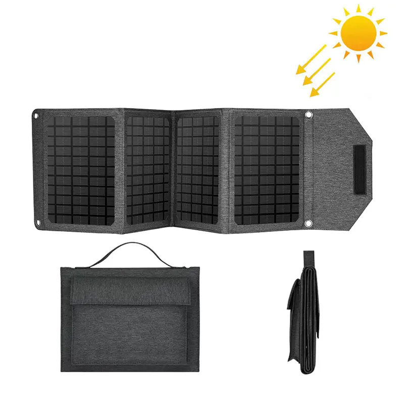 

New Arrival High Efficiency 24W Foldable Solar Panel Charger Dual USB 5V 2.4A(Max.) Fast Solar Charging for Phone Tablet etc.