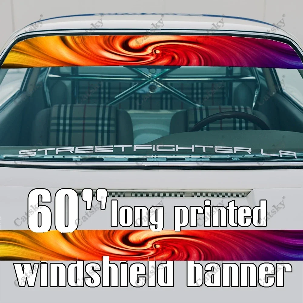 Abstract -  Swirl Car Front Windshield Window Vinyl Banner Decal Car Vinyl Sticker Decal Windshield Banner Sticker