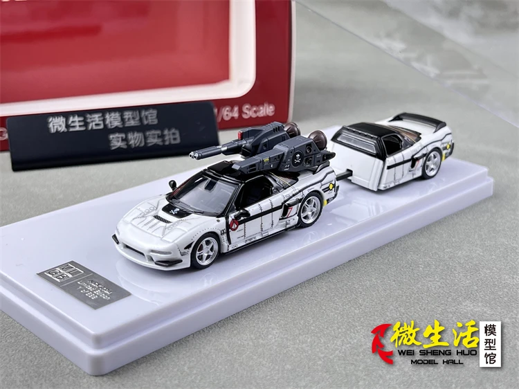 Mlgbmodel-トレーラートラ改造バージョンダイキャストアロイカーモデル、1:64 nsx 1na1