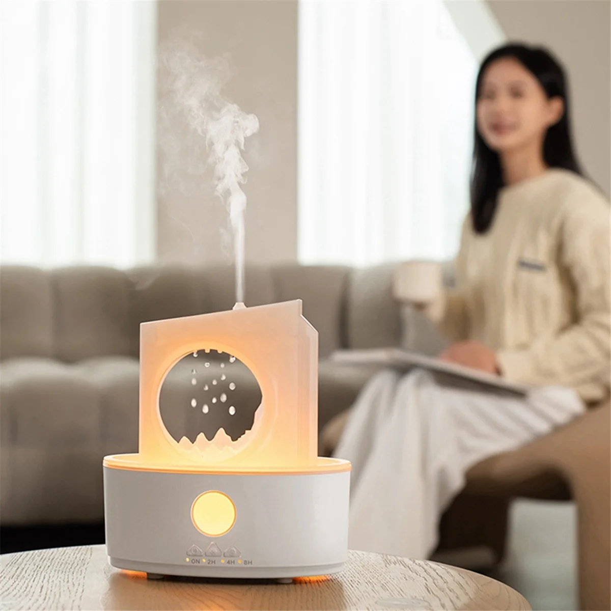 Diffuseur d'arômes de nuages de pluie, humidificateur d'air goutte de pluie, veilleuse d'arôme, pulvérisateur à ultrasons de bureau, prise US