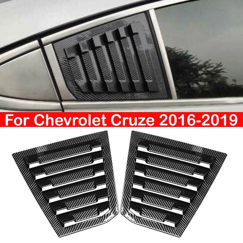 Para Chevrolet Cruze 2016 2017 2018 2019 persiana trasera de coche ventana cubierta de obturador lateral pegatina embellecedora cuchara de ventilación ABS fibra de carbono Auto