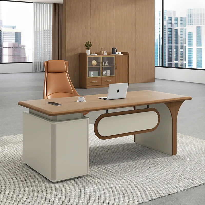 

Desk Office and Chair Combination Simple Modern Manager President Single Computer Large Boss