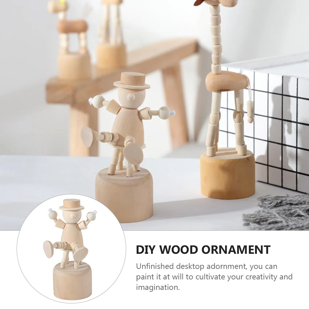 

2 Pcs Clown naments Clown nament Unfinished DIY Wood Crafts Bedroom Living Room Desktop Sculpture