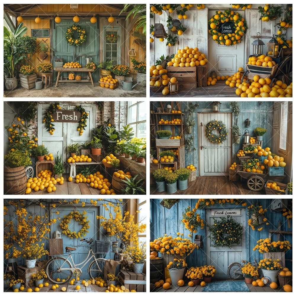 

Autumn Lemon Fruit Harvest Adult Wedding Kids Gift Birthday Party Backdrop Custom Kids Room Photo Poster Decor Studio Background