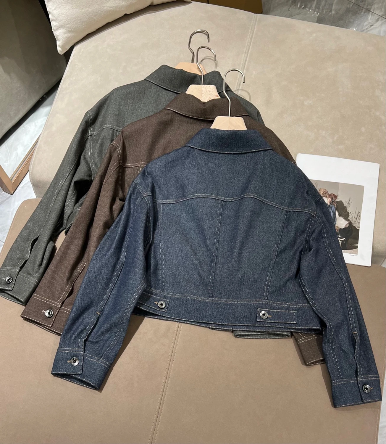 Women's Autumn Short Denim Jacket – Lapel, Long-Sleeve Outerwear