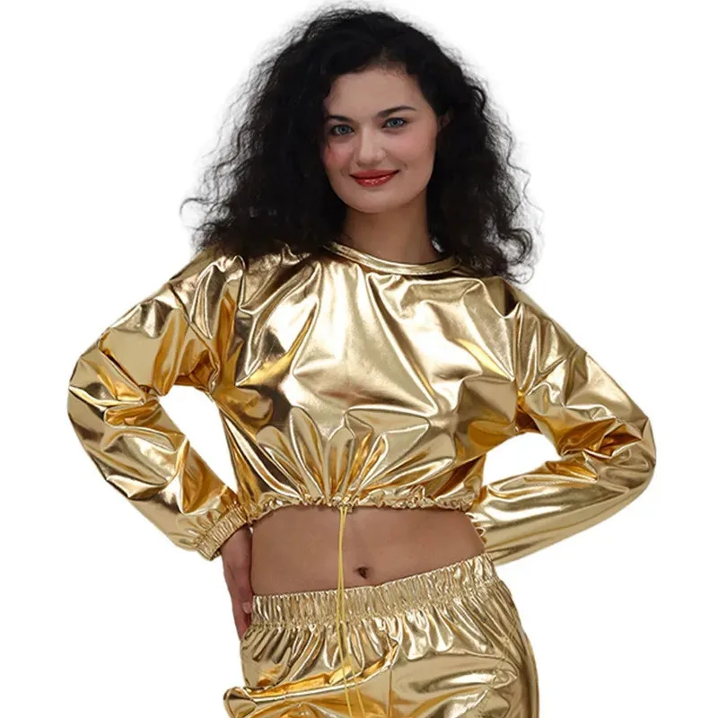 Ladies Performance Costume - Casual Dance Pants with Multi-Coloured Elastic Waistband and Ankle Cuffs