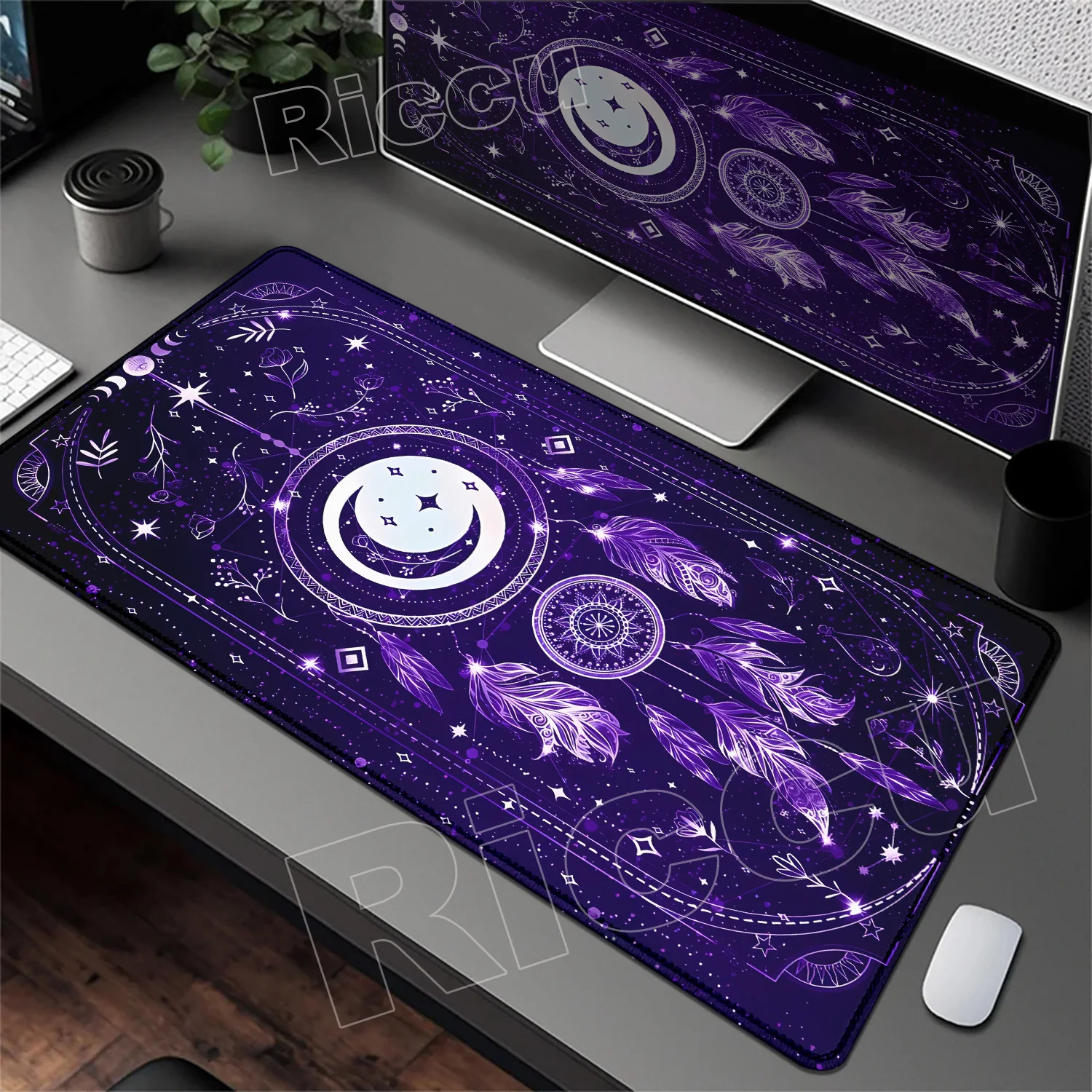 

Large Gaming Tarot Cards Mouse Pad Kawaii Cartoon Moon Star Desk Mat XXL 900x400mm Table Carpet Nonslip Laptop Desk Accessories