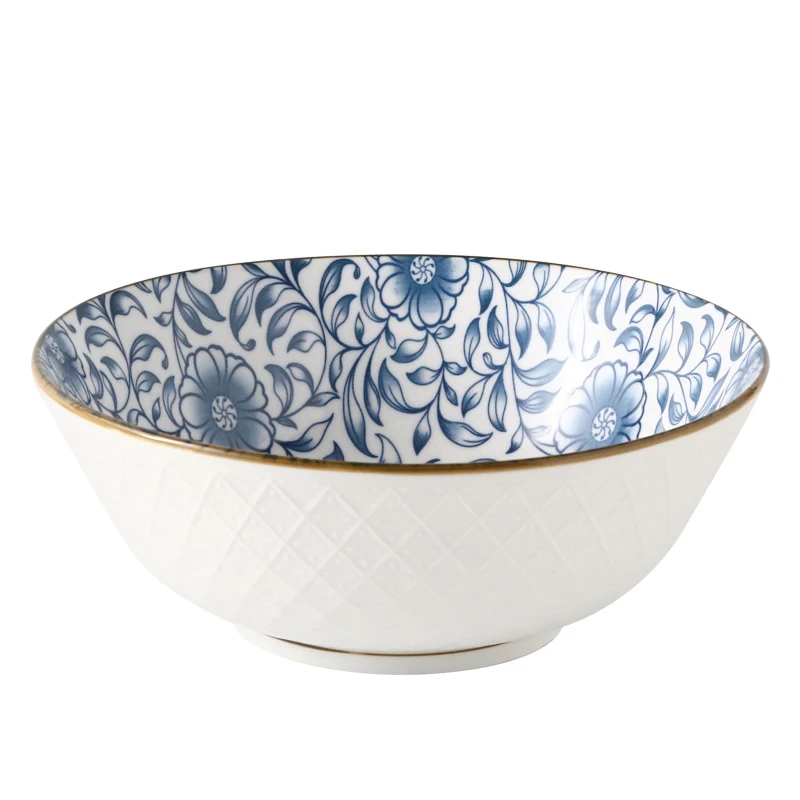 LingAo-Japanese Creative Ceramic Tableware, Large Noodle Bowl, Soup Bowl, 8 in