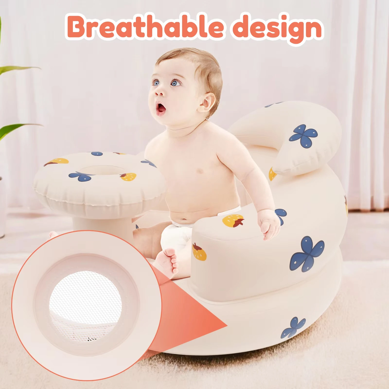 Inflatable Baby Seats and Sofas Baby Eating Chair Portable Infant Folding Sofa Seat Practice Sitting Waterproof Baby Bath Seat