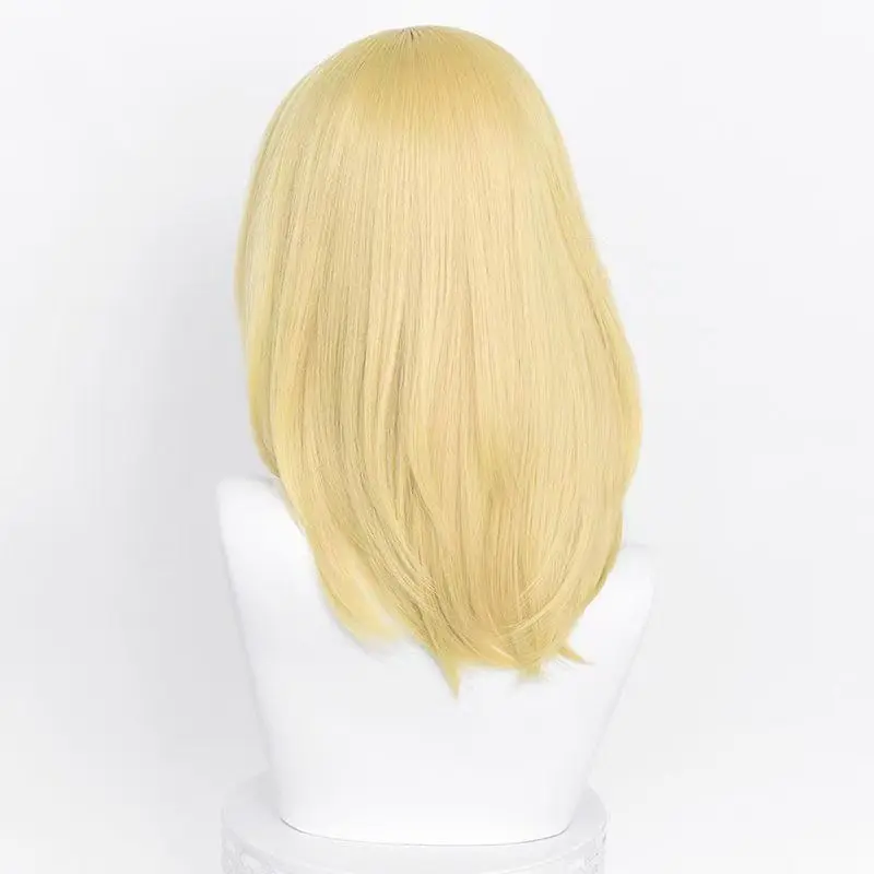 أنيمي شعر مستعار عواء الذهبي تتحرك القلعة COSWig مزيج خاص الذهب روز صافي مقلد فروة الرأس #4