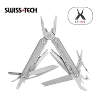 SWISS TECH-17 in 1 Folding Plier, Wire Stripper, Outdoor Camping Multitool, Mini Portable Pliers, Pocket Pliers, New Arrival
