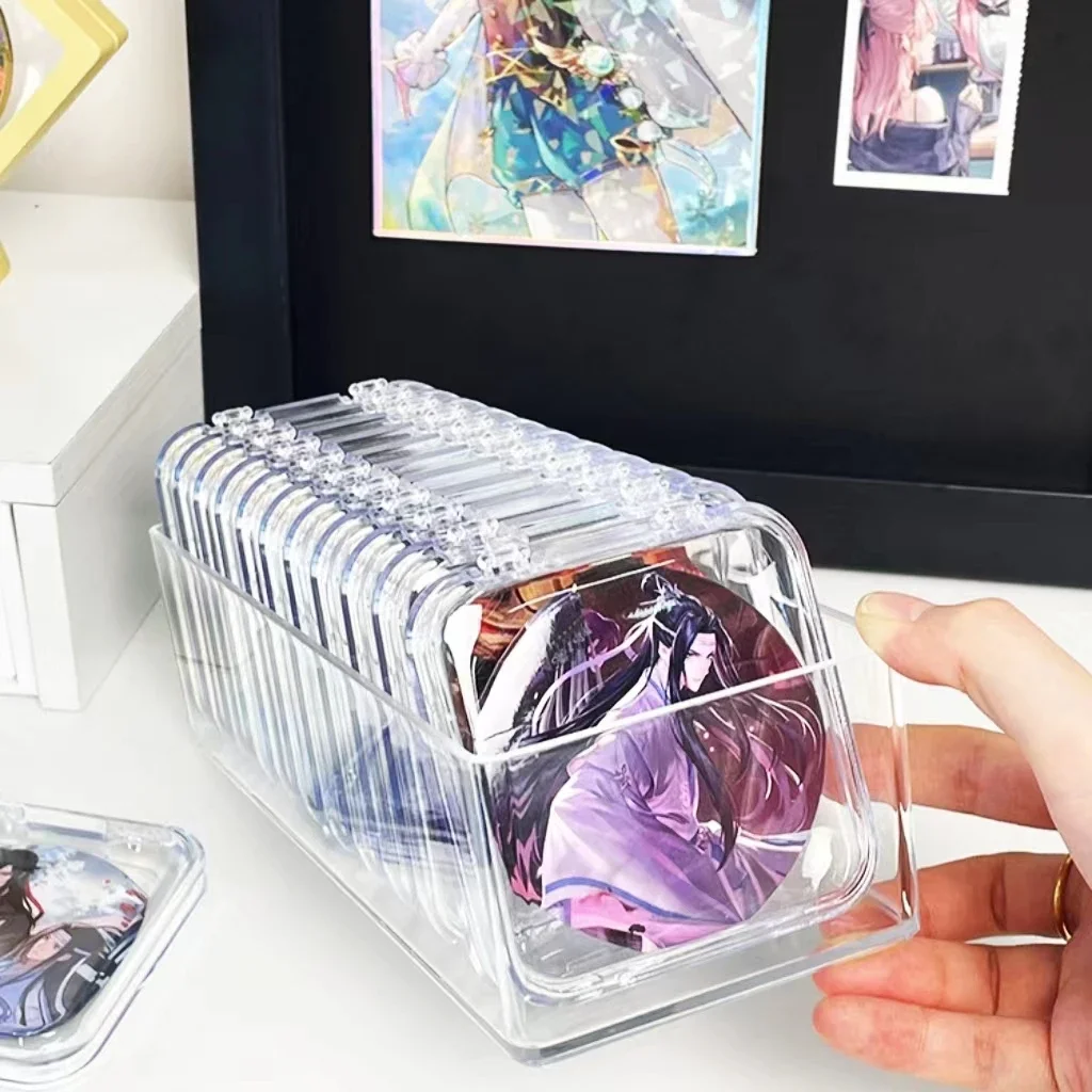 

Transparent Acrylic Seal Protective Shell Anime Badge Storage Box Badge Animation Periphery Display Stand Badge Not Included