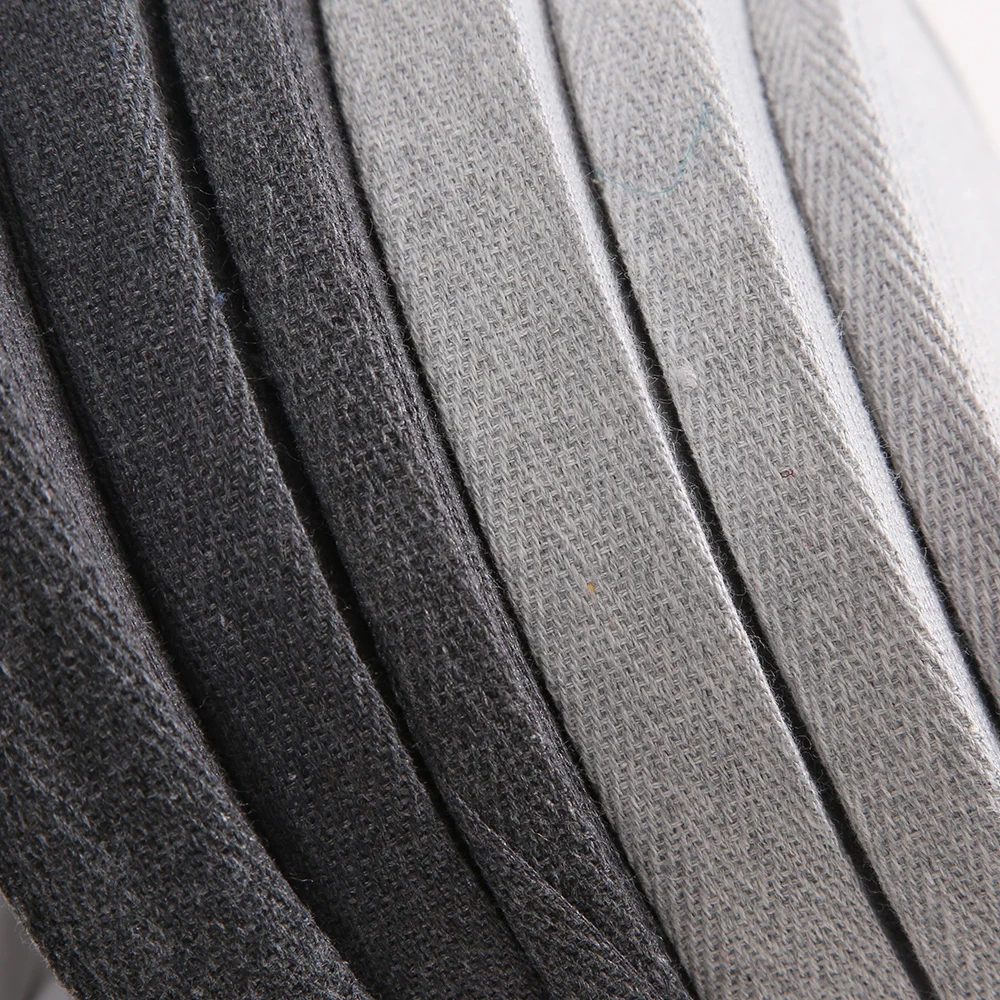 50 Yards 10MM 15MM 20MM Eco-Friendly 100% Cotton Ribbon Hemp Gray European And American Popular Color Garment Sideband