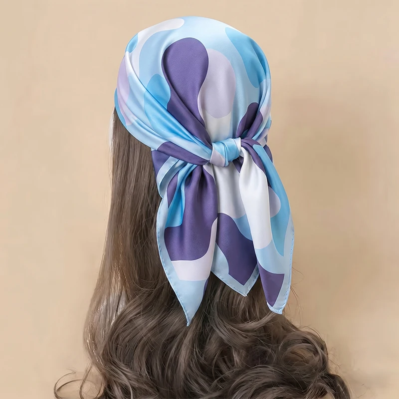 

Women's Scarf Print Turban Hijab Square Bandana Headscarf Shawl Neckerchief Handkerchief Headband Windproof Luxury Fashion Wraps