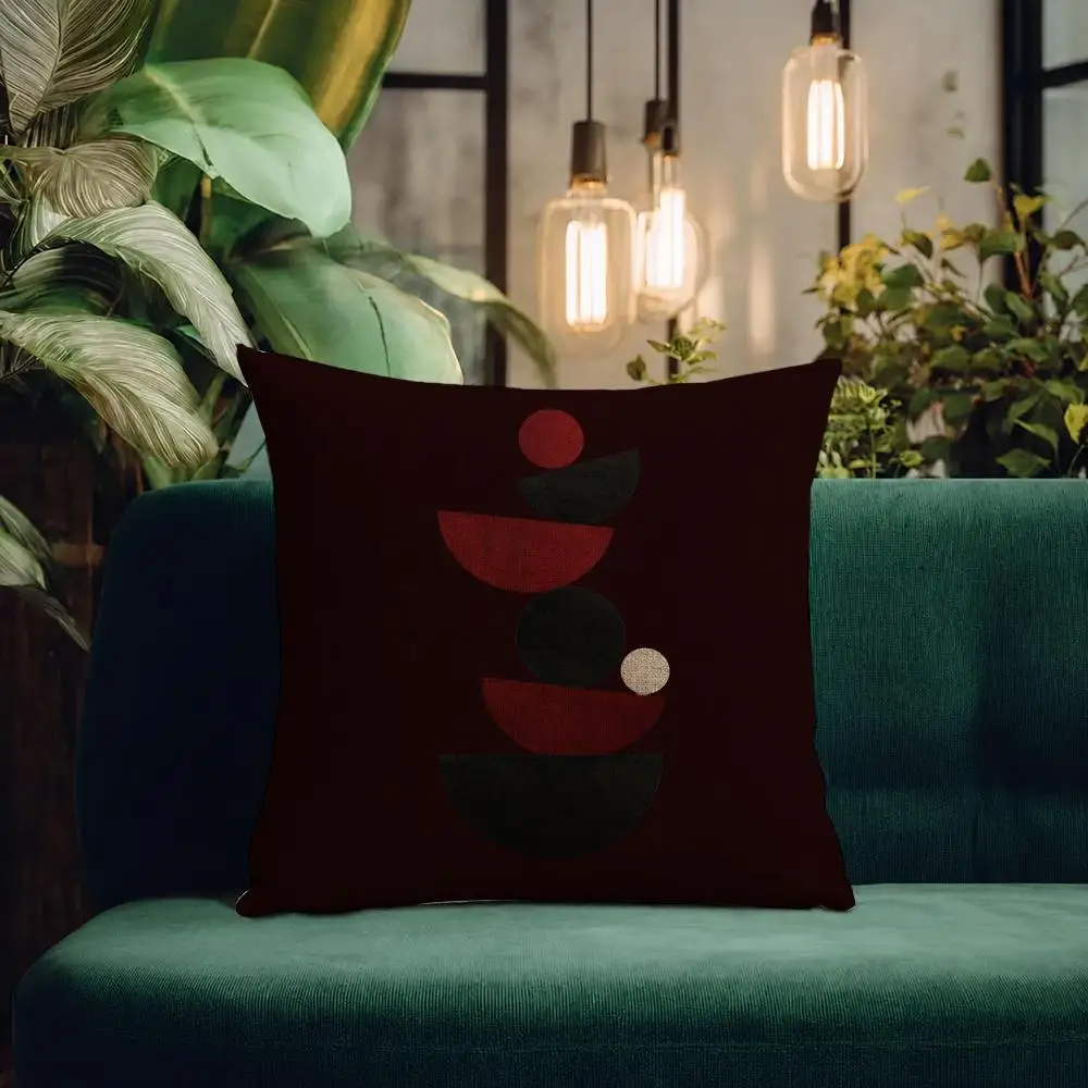 Art Modern Minimalism Cushion Cover Natural Linen Pillowcase Set Cushion Cover for Sofa Bedroom Chair
