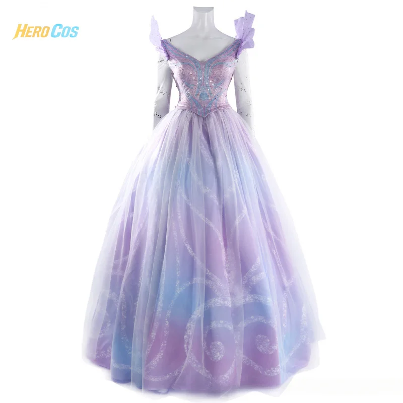 أزياء شريرة 2 Glinda لعام 2025 فستان الأميرة الرائع لحفلات الهالوين ملابس لعب الأدوار للنساء HERO Cos
