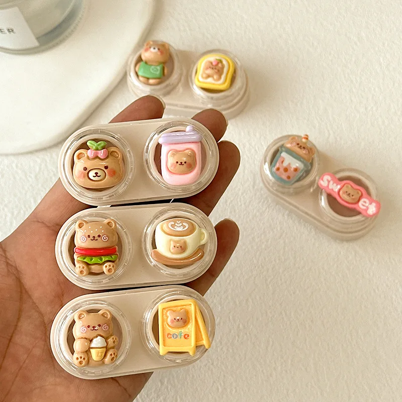 Mini Cartoon Drawer Style Lens Container Women INS Contacts Lens Case Men Color Contact Lenses Storage Box Portable Travel Set
