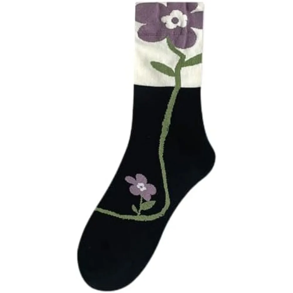 جوارب قطنية لطيفة للنساء والفتيات خمسة أزواج من الجوارب الرياضية والارتداء اليومي